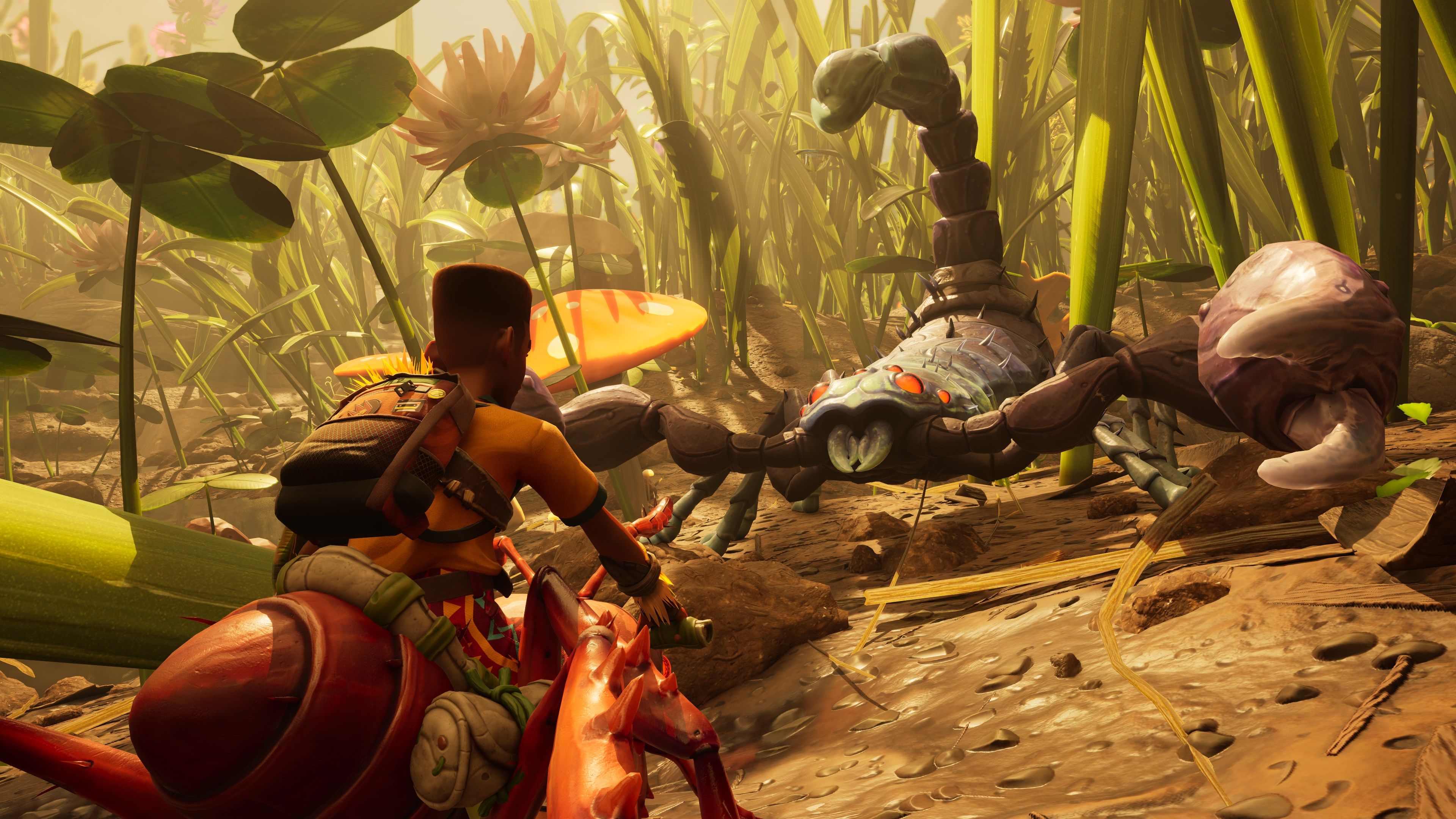 Yes, Grounded 2 will also have an arachnophobia mode — even for the rideable spiders