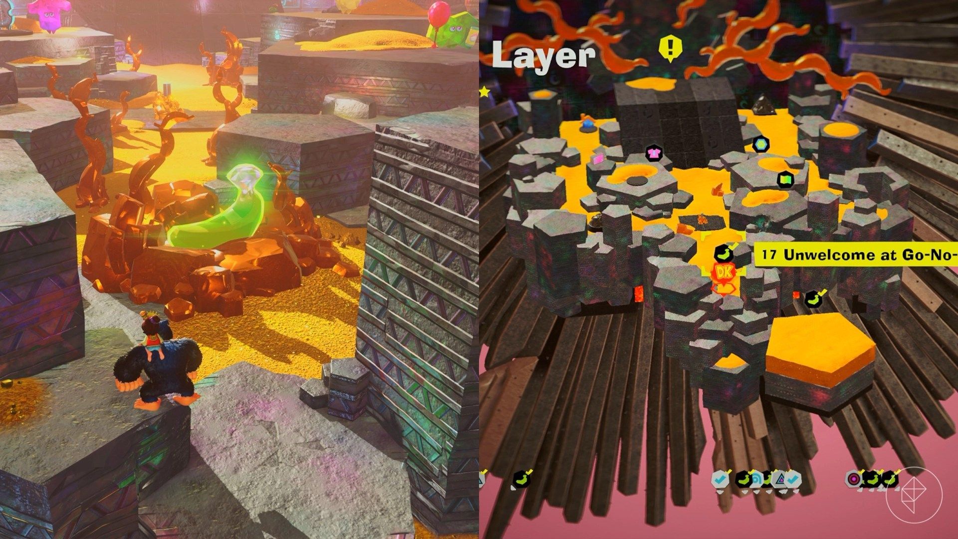 Forbidden Layer Banandium Gem locations in Donkey Kong Bananza