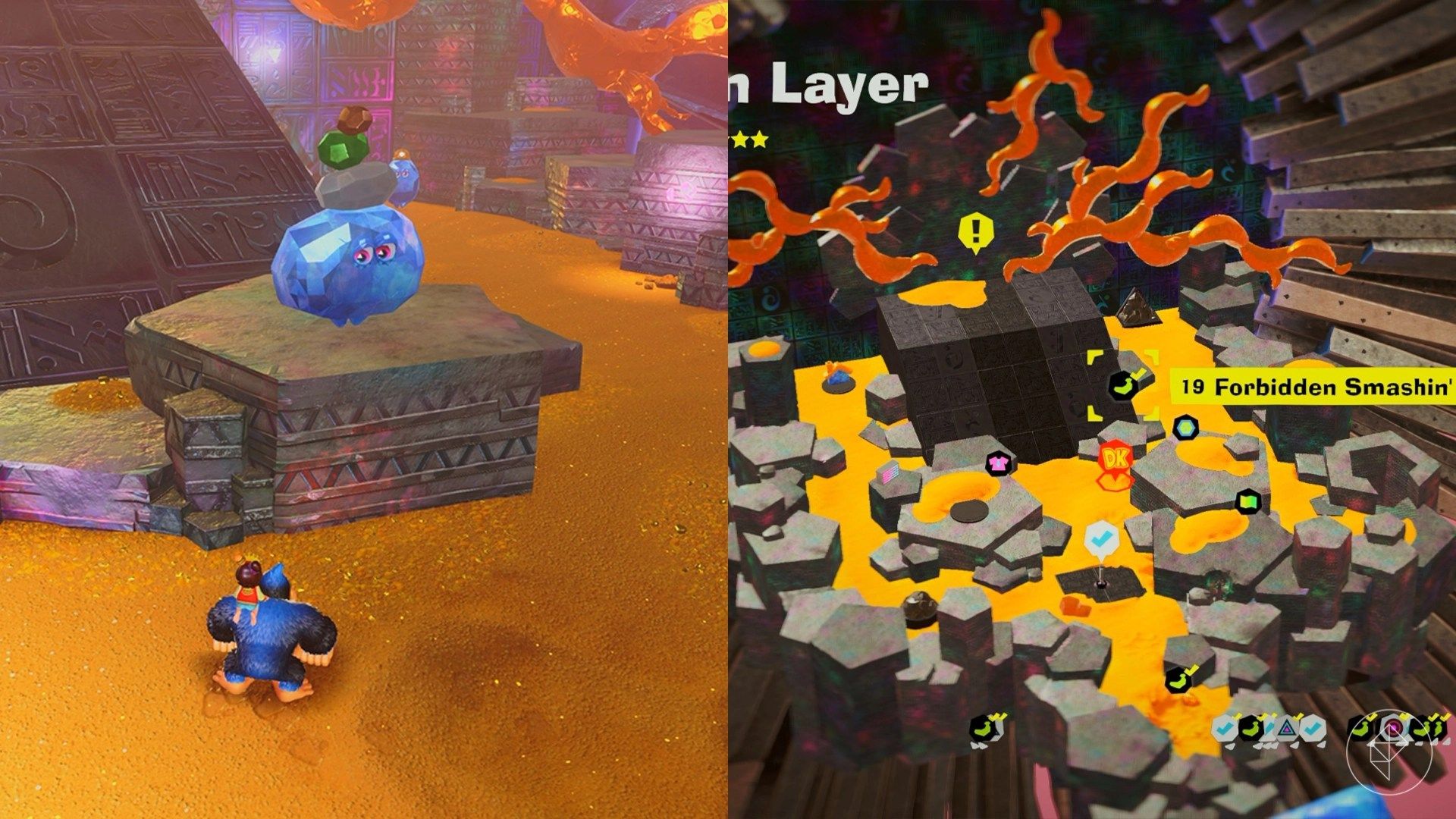 Forbidden Layer Banandium Gem locations in Donkey Kong Bananza