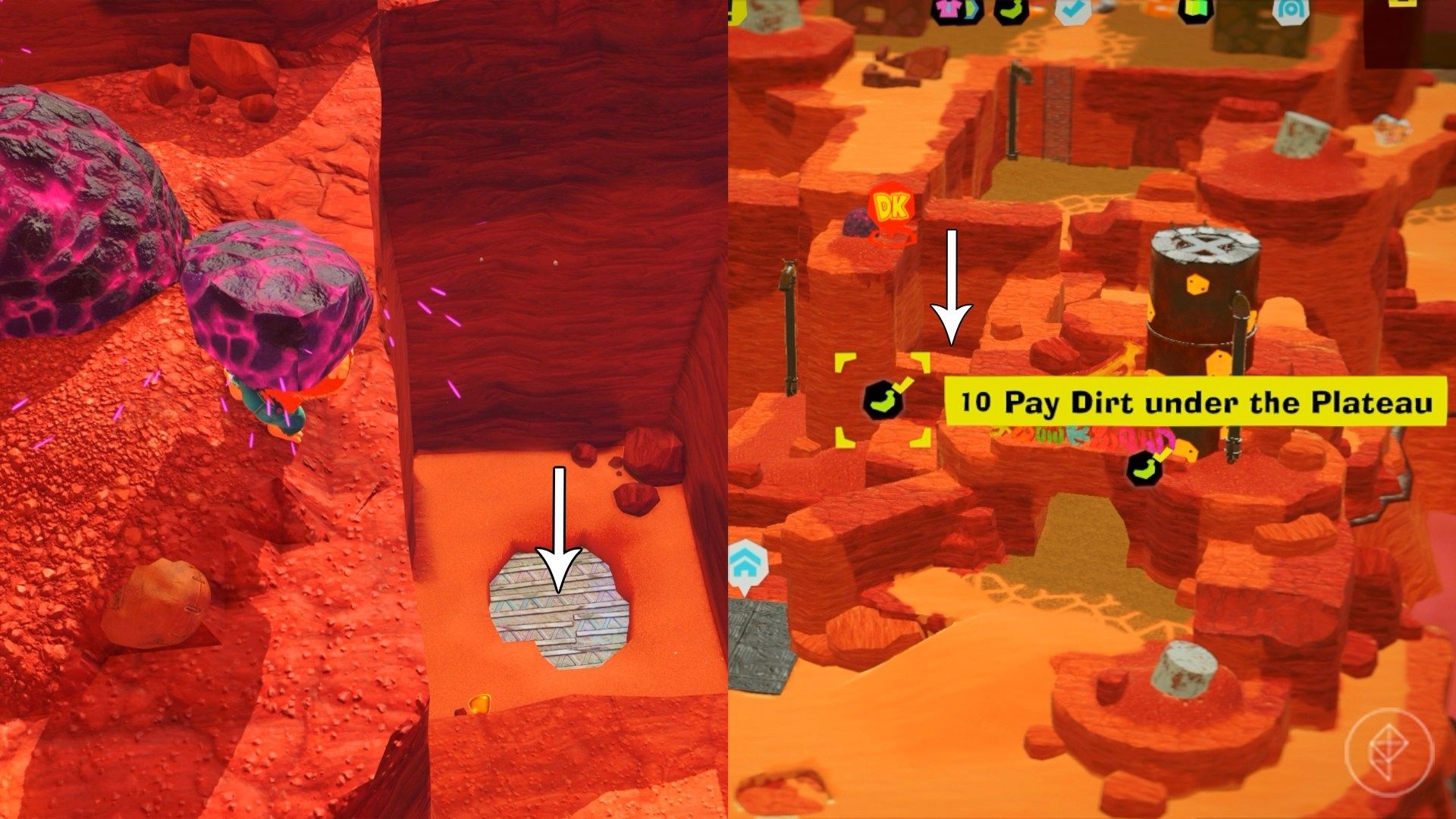 Canyon Layer Banandium Gem locations in Donkey Kong Bananza