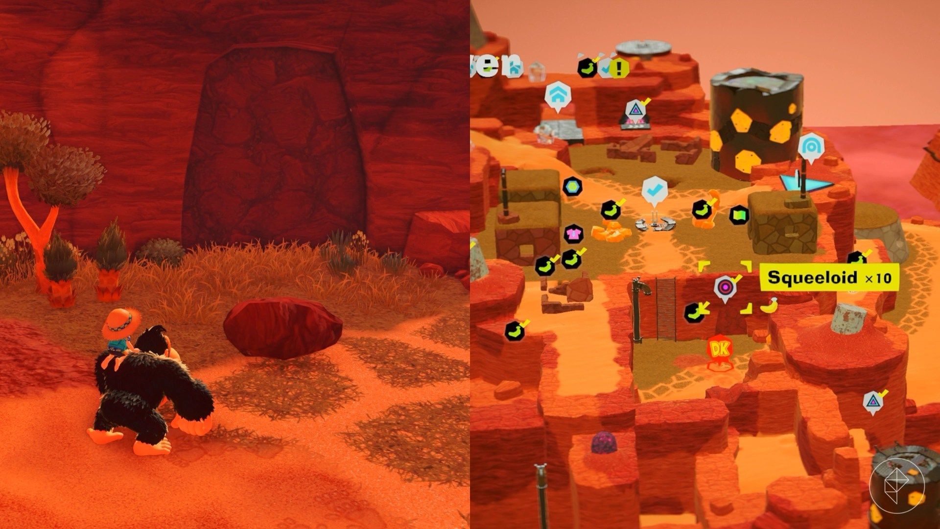 Canyon Layer Banandium Gem locations in Donkey Kong Bananza