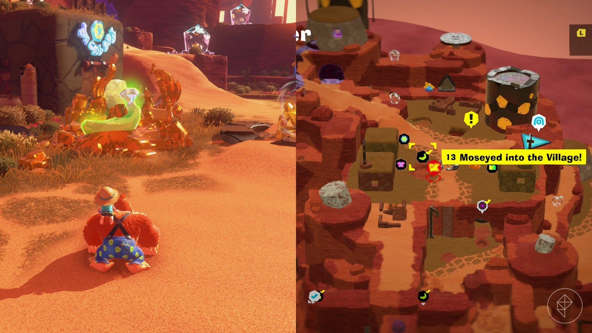 Canyon Layer Banandium Gem locations in Donkey Kong Bananza