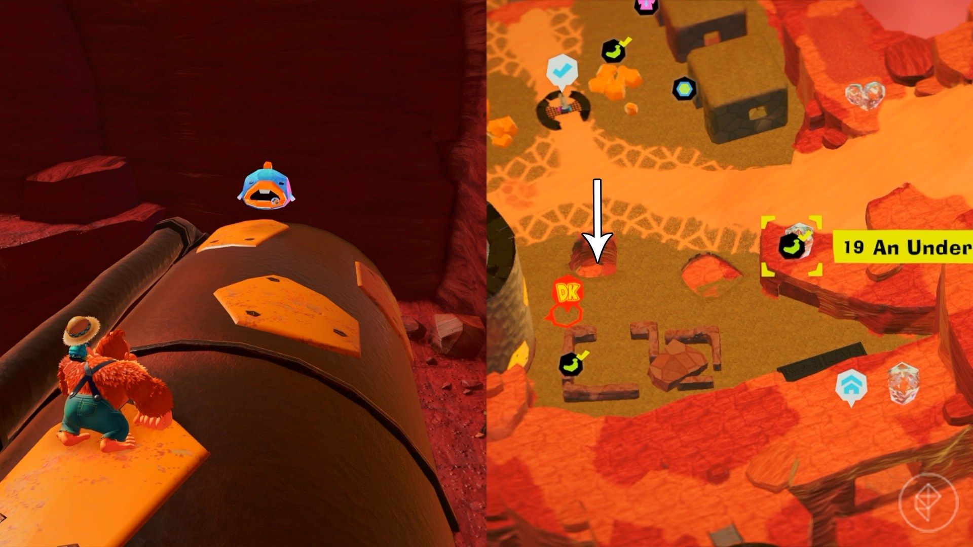 Canyon Layer Banandium Gem locations in Donkey Kong Bananza