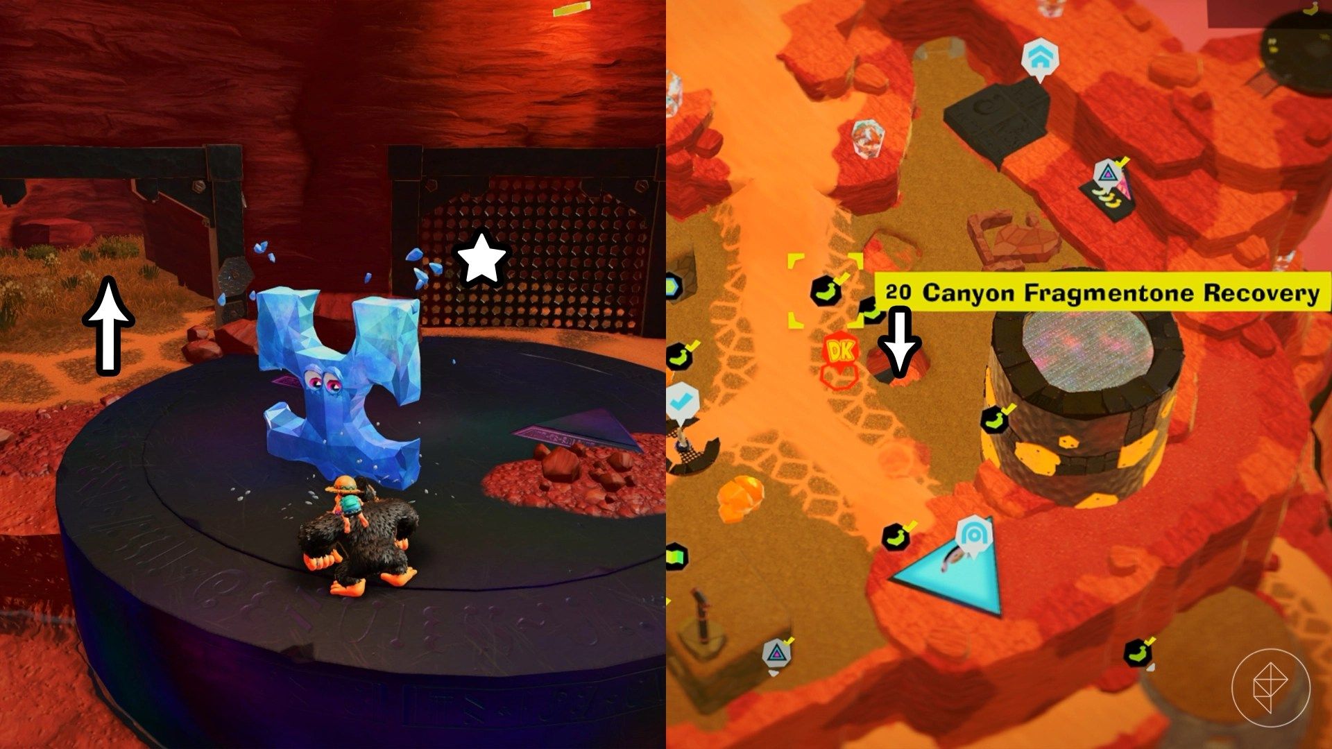 Canyon Layer Banandium Gem locations in Donkey Kong Bananza