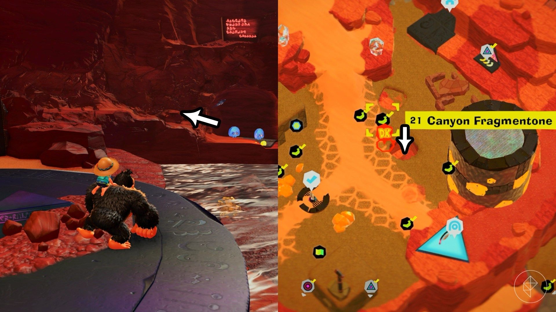 Canyon Layer Banandium Gem locations in Donkey Kong Bananza