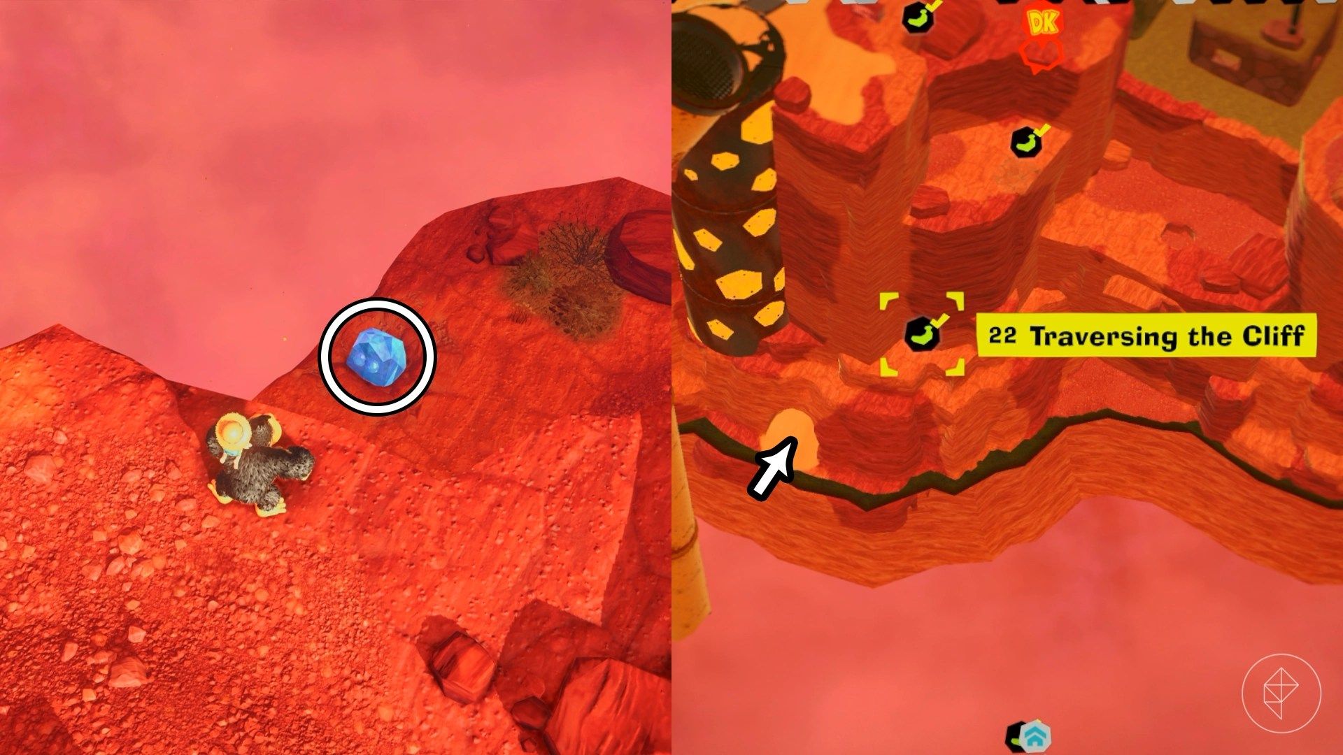 Canyon Layer Banandium Gem locations in Donkey Kong Bananza
