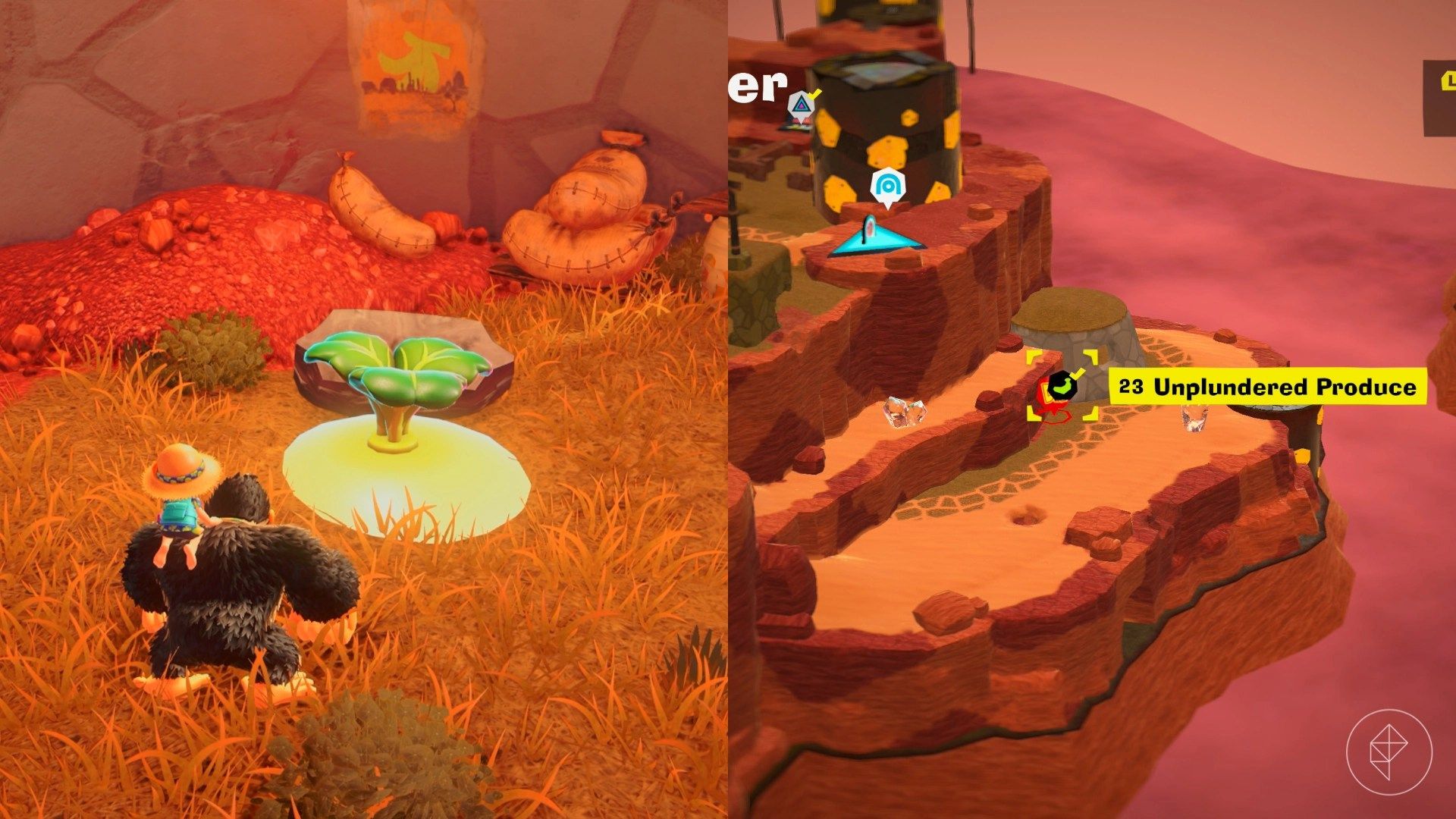 Canyon Layer Banandium Gem locations in Donkey Kong Bananza