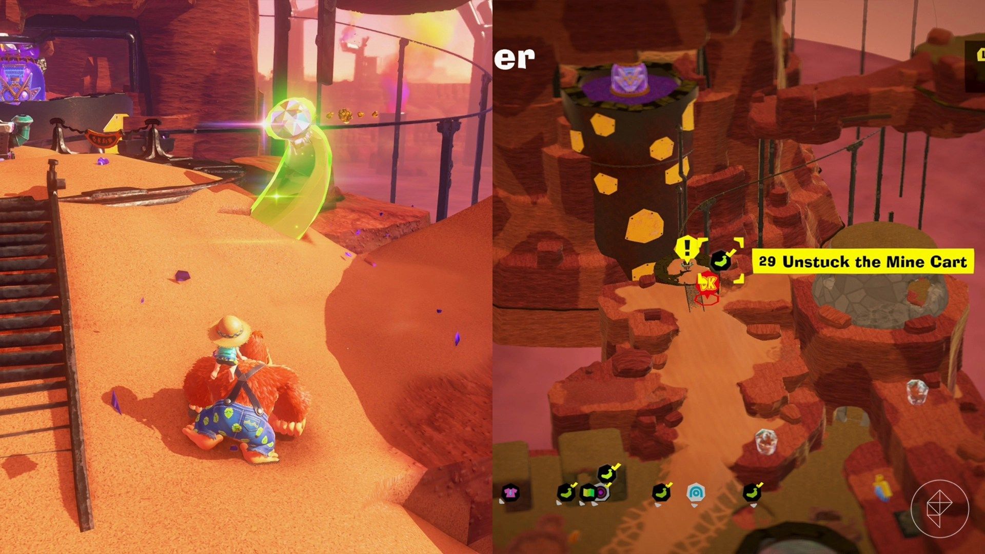 Canyon Layer Banandium Gem locations in Donkey Kong Bananza