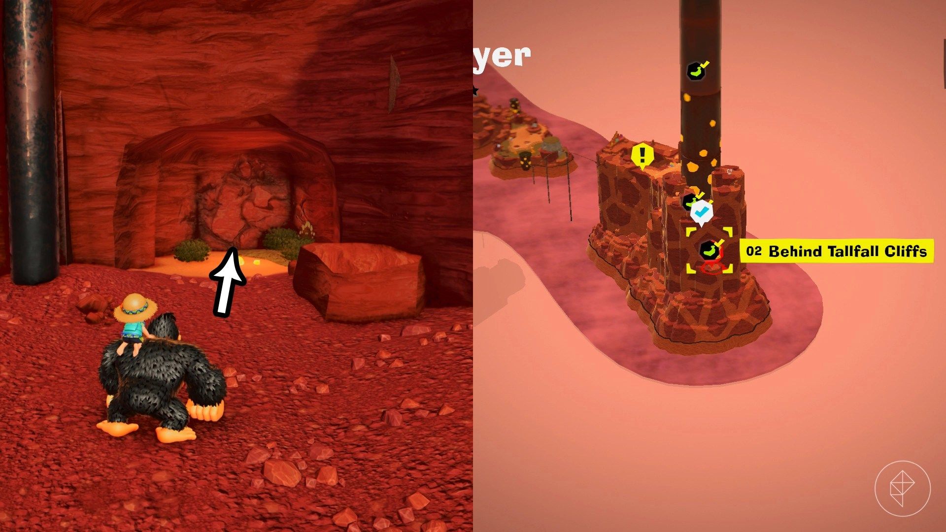 Canyon Layer Banandium Gem locations in Donkey Kong Bananza