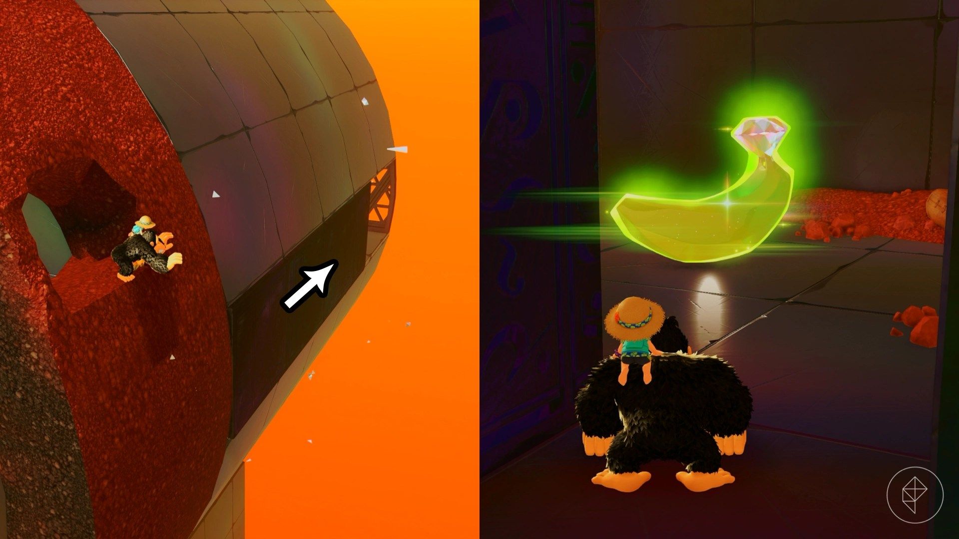 Canyon Layer Banandium Gem locations in Donkey Kong Bananza