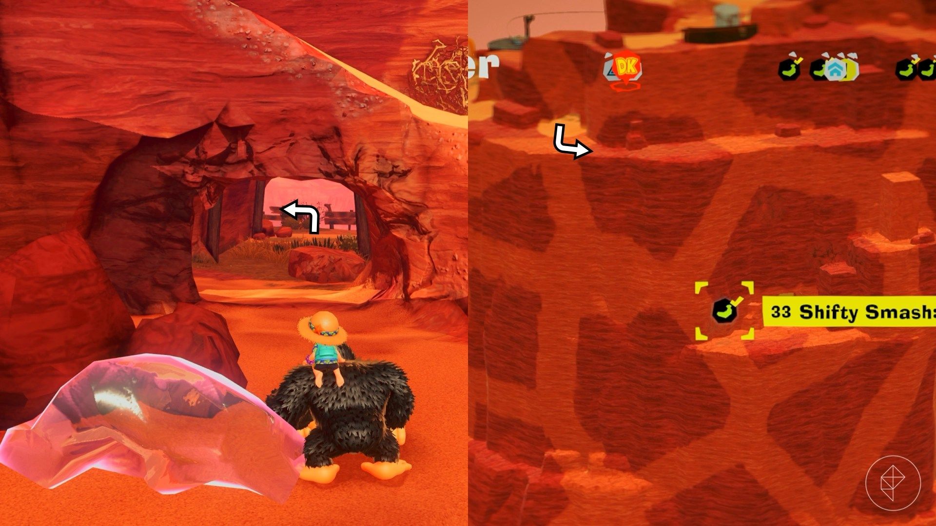 Canyon Layer Banandium Gem locations in Donkey Kong Bananza
