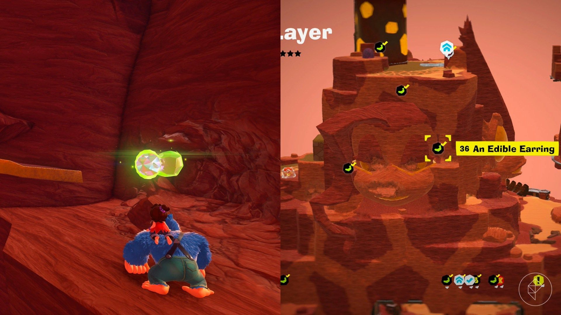 Canyon Layer Banandium Gem locations in Donkey Kong Bananza