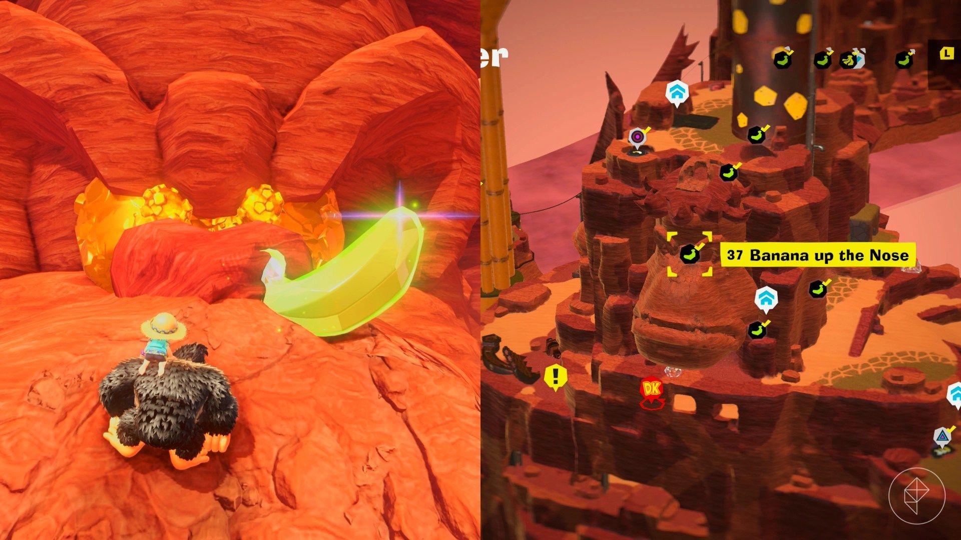 Canyon Layer Banandium Gem locations in Donkey Kong Bananza
