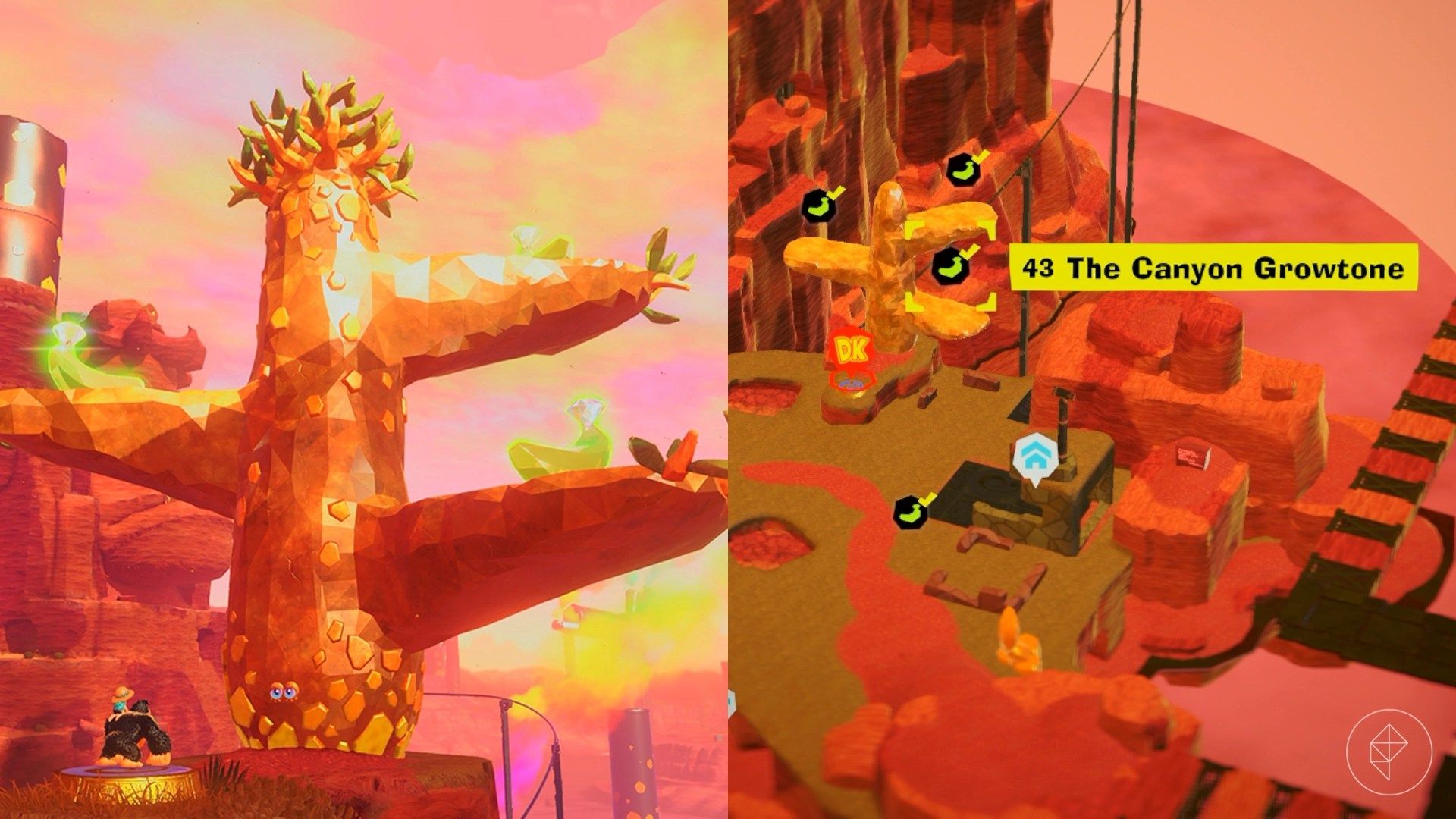 Canyon Layer Banandium Gem locations in Donkey Kong Bananza