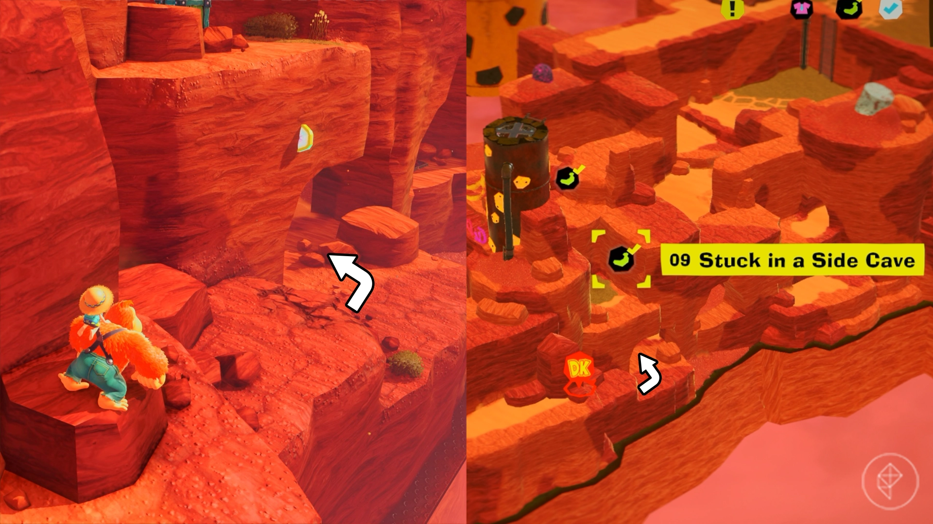 Canyon Layer Banandium Gem locations in Donkey Kong Bananza