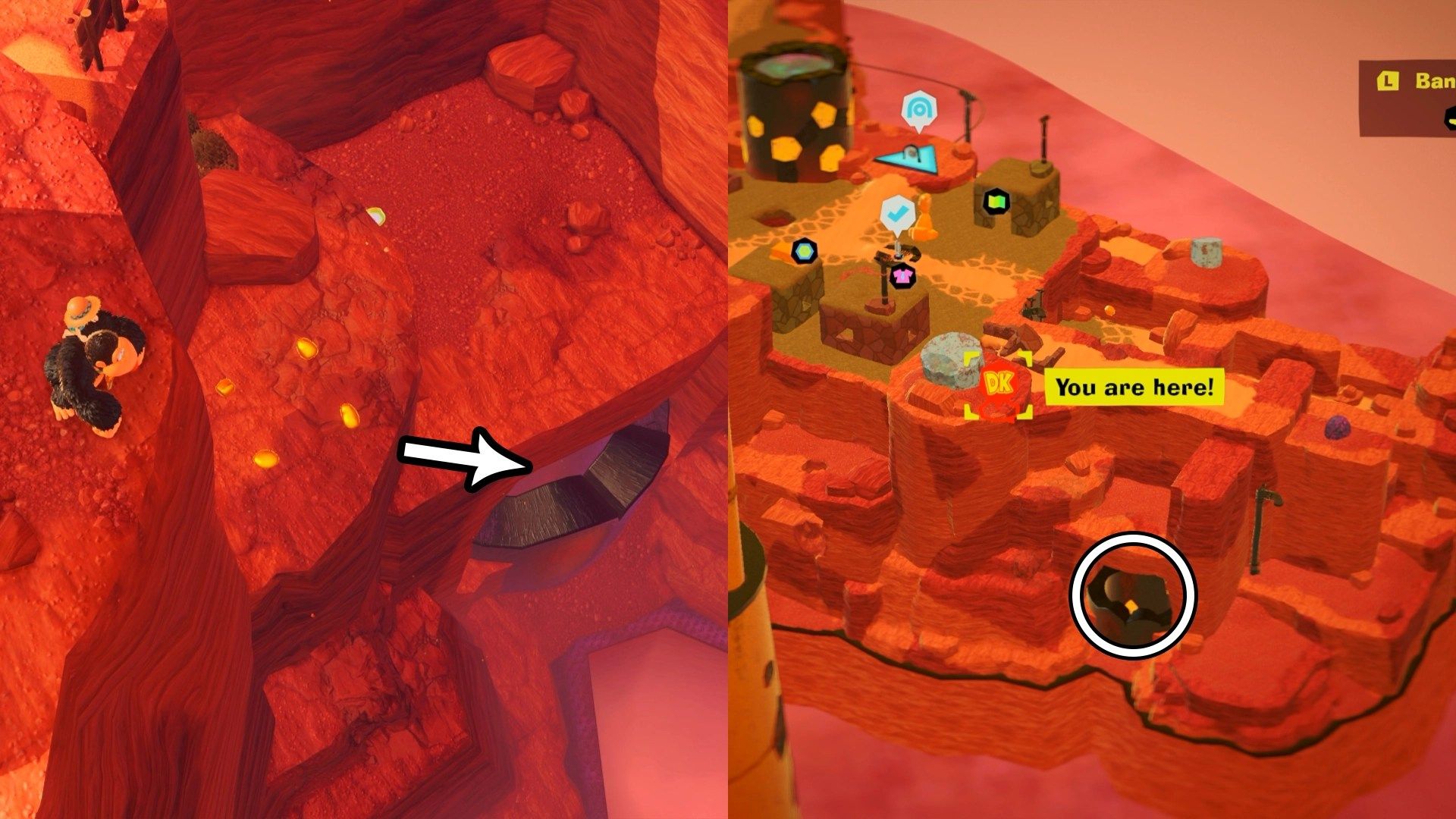 Canyon Layer Banandium Gem locations in Donkey Kong Bananza