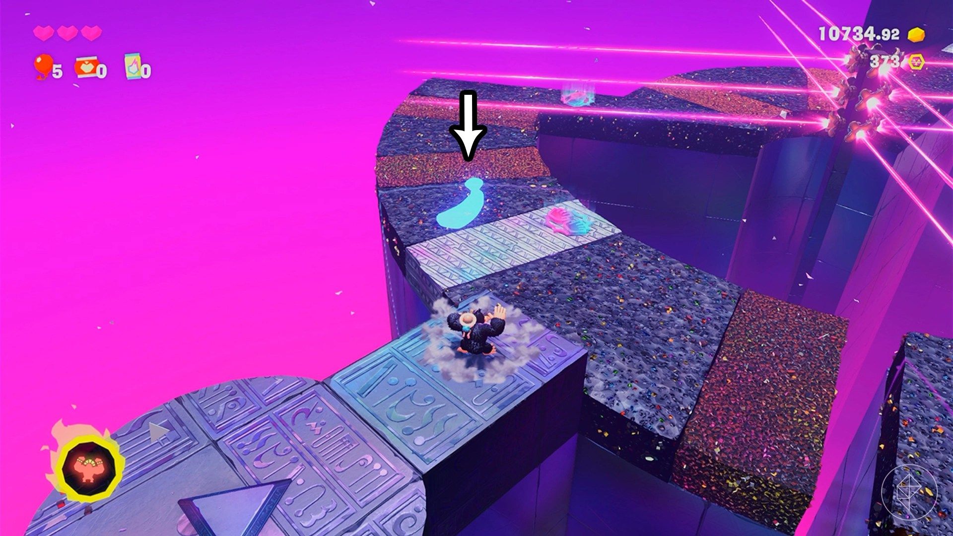 Canyon Layer Banandium Gem locations in Donkey Kong Bananza