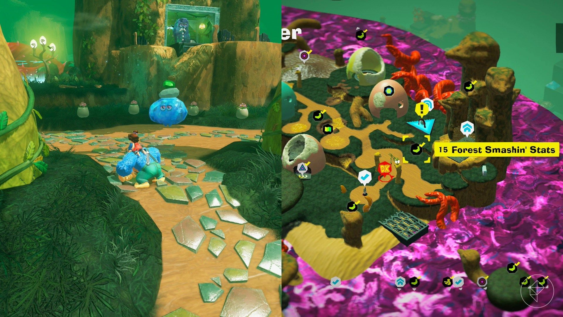 Forest Layer Banandium Gem locations in Donkey Kong Bananza