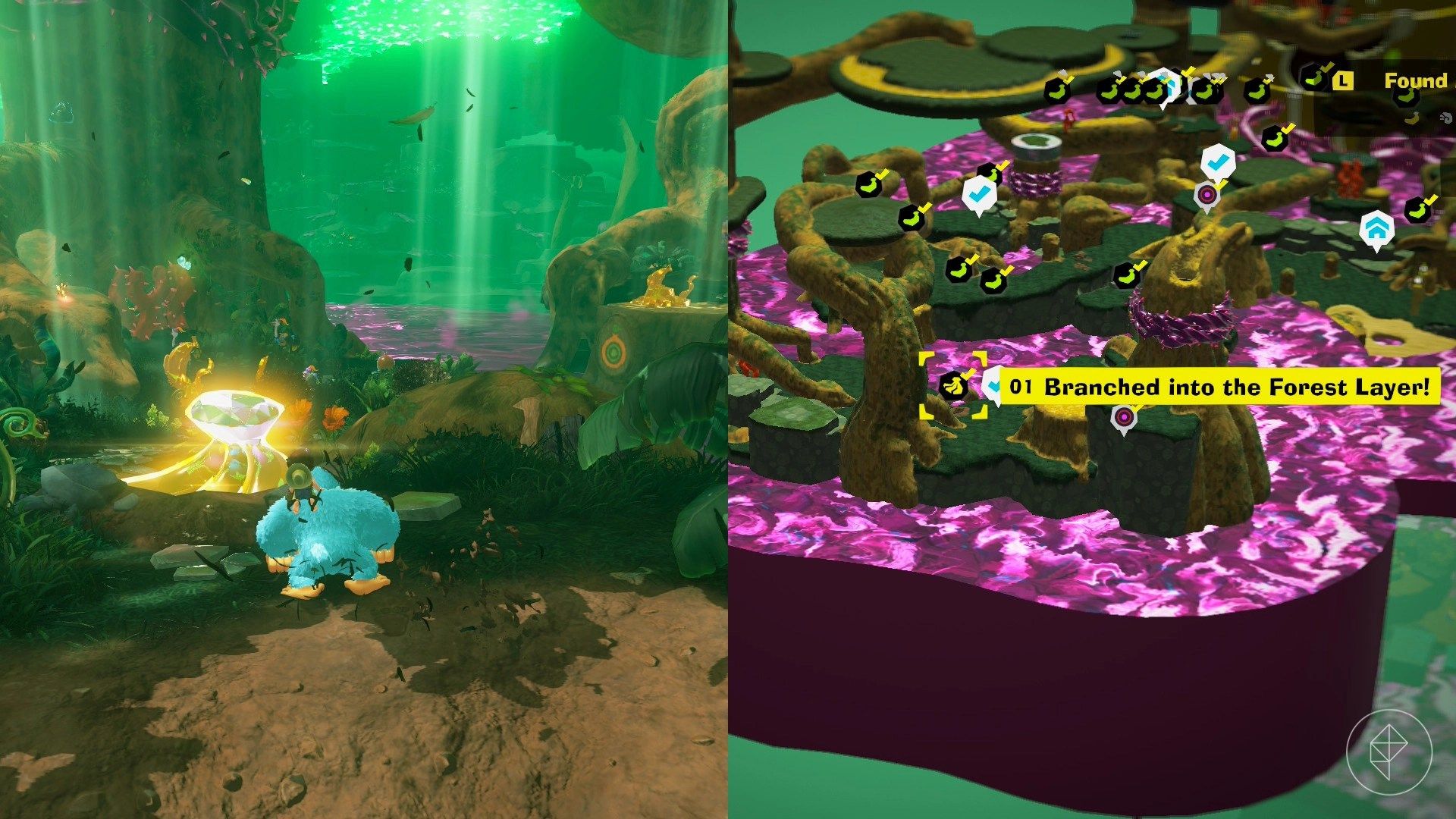 Forest Layer Banandium Gem locations in Donkey Kong Bananza
