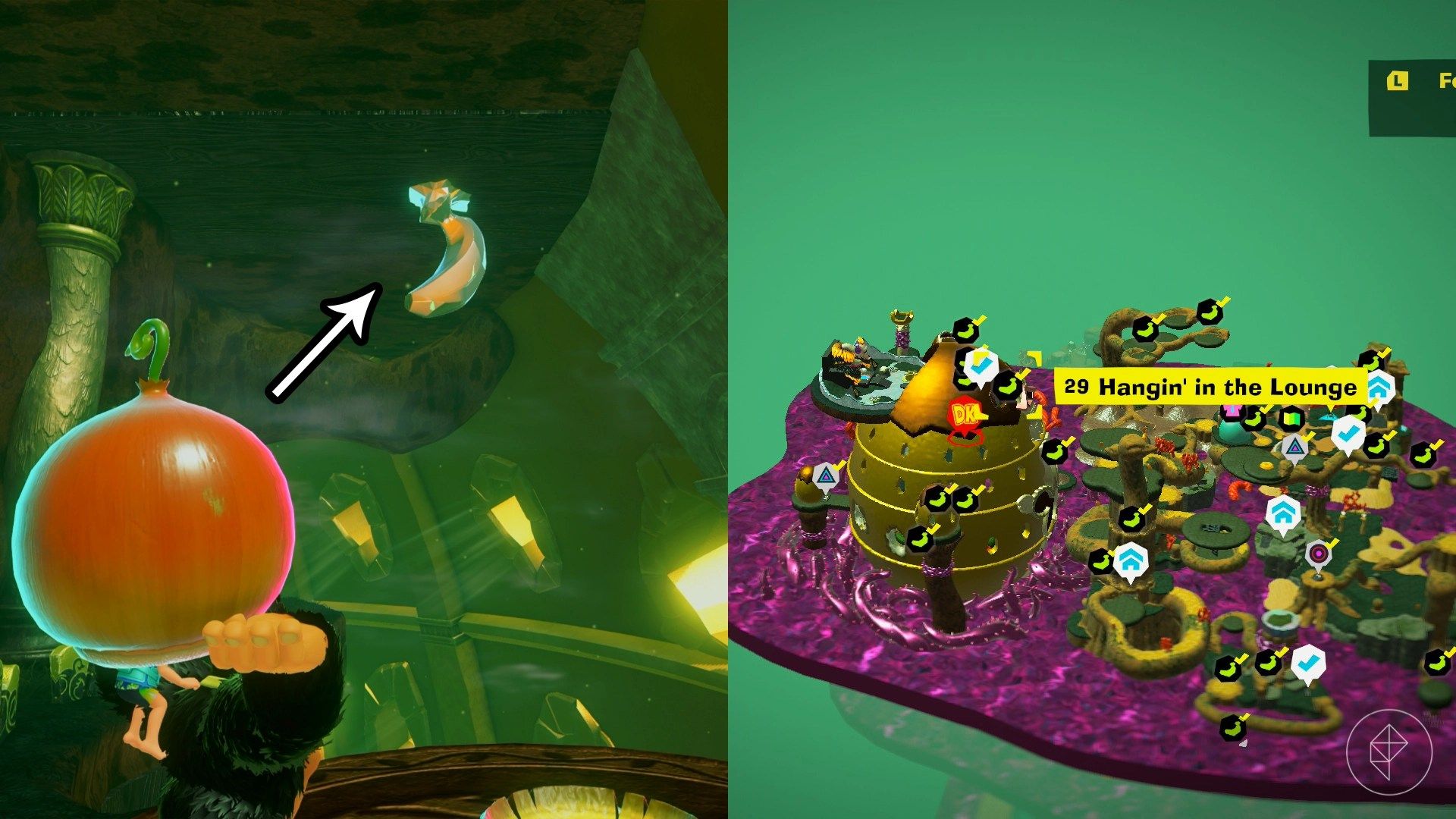 Forest Layer Banandium Gem locations in Donkey Kong Bananza