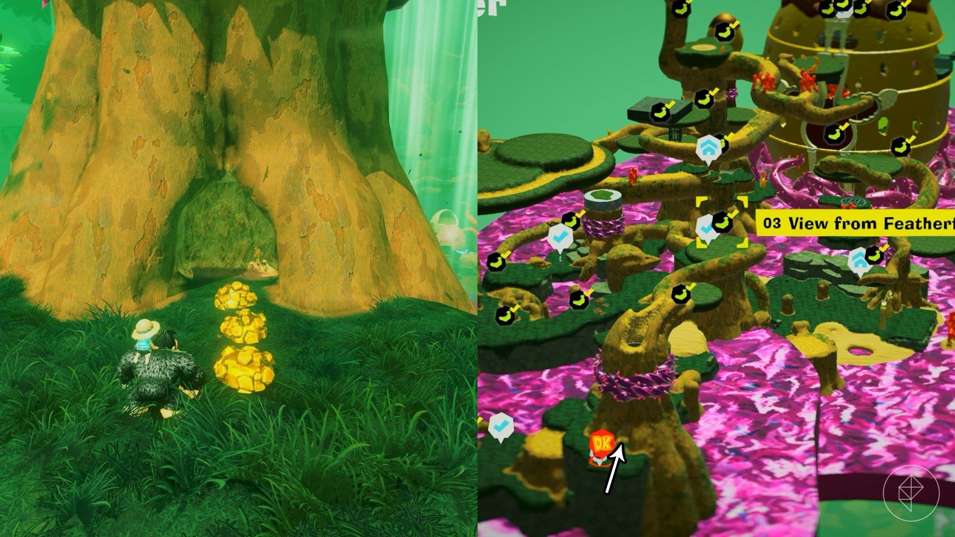Forest Layer Banandium Gem locations in Donkey Kong Bananza