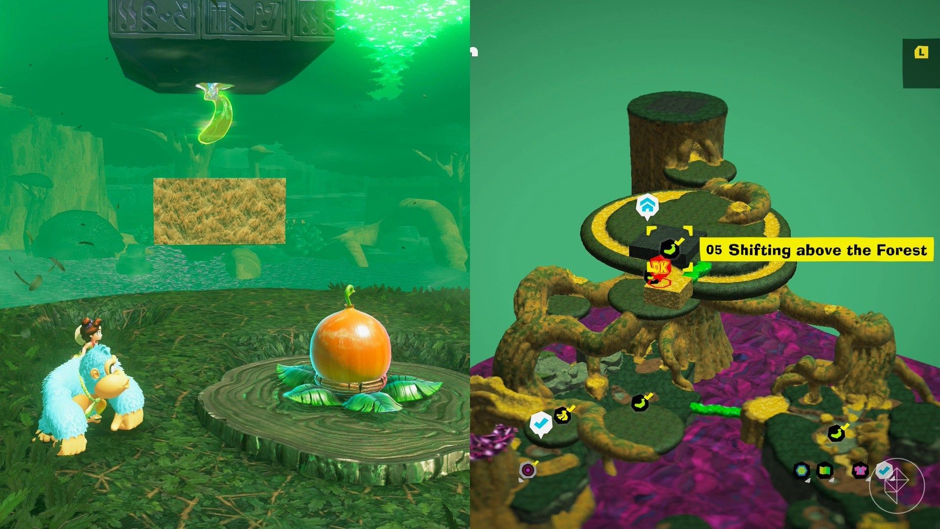 Forest Layer Banandium Gem locations in Donkey Kong Bananza