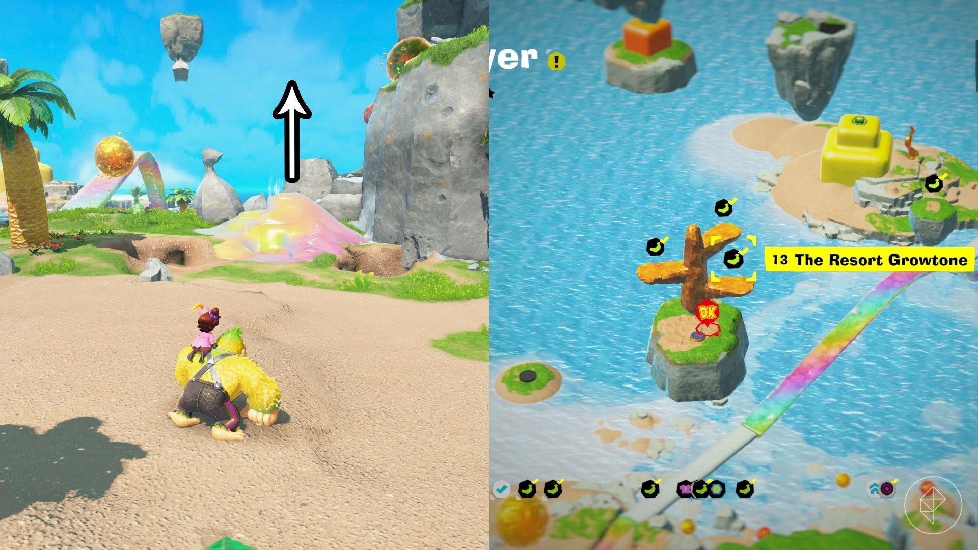 Resort Layer Banandium Gem locations in Donkey Kong Bananza