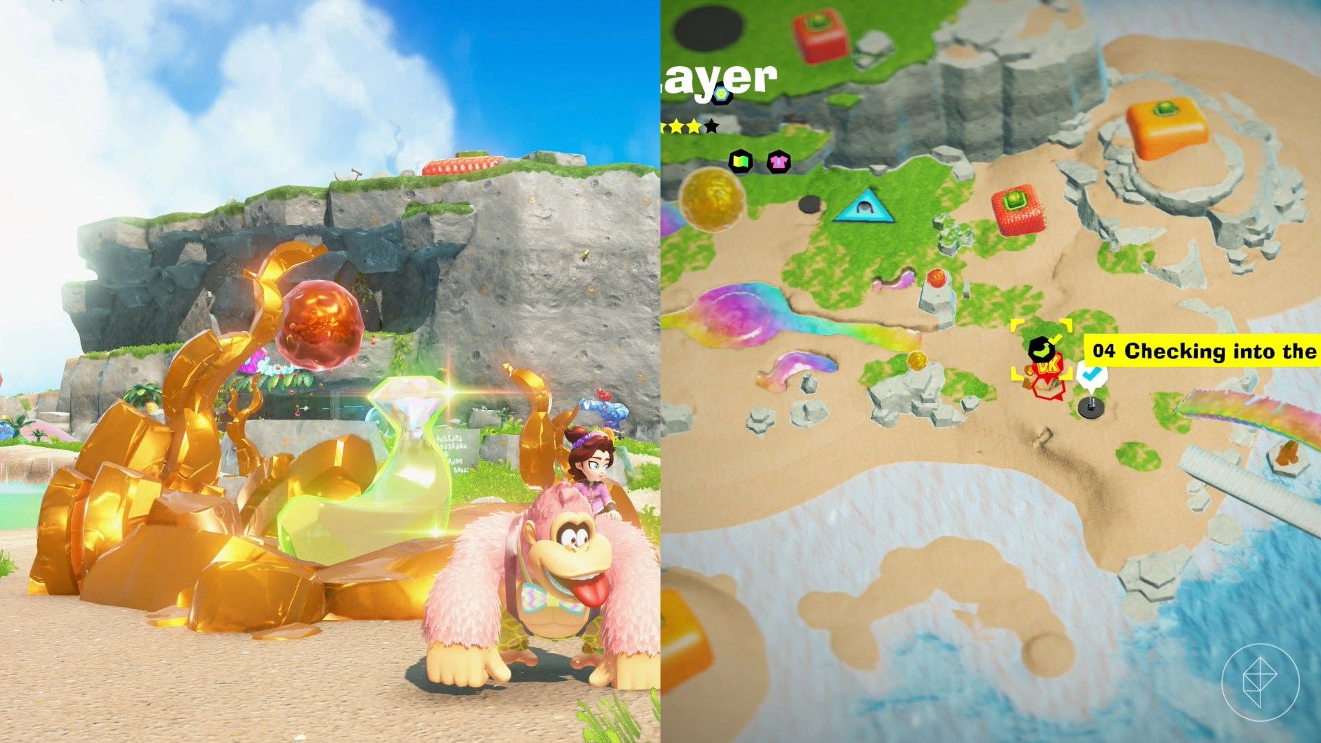 Resort Layer Banandium Gem locations in Donkey Kong Bananza