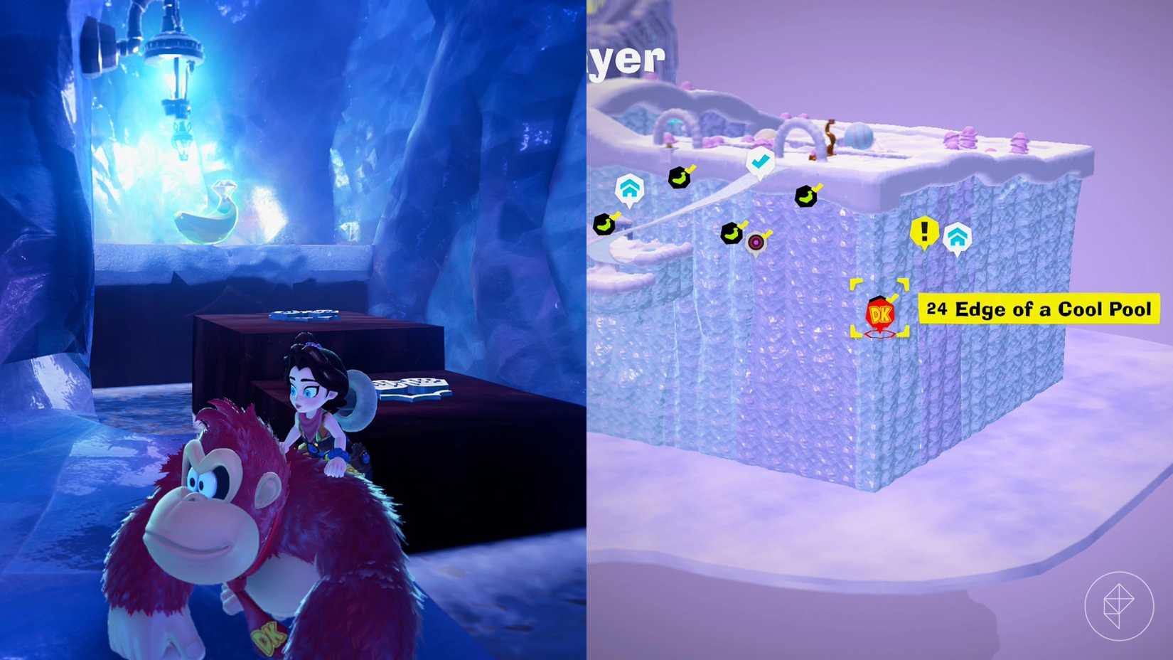 Freezer Layer Banandium Gem (banana) locations in Donkey Kong Bananza
