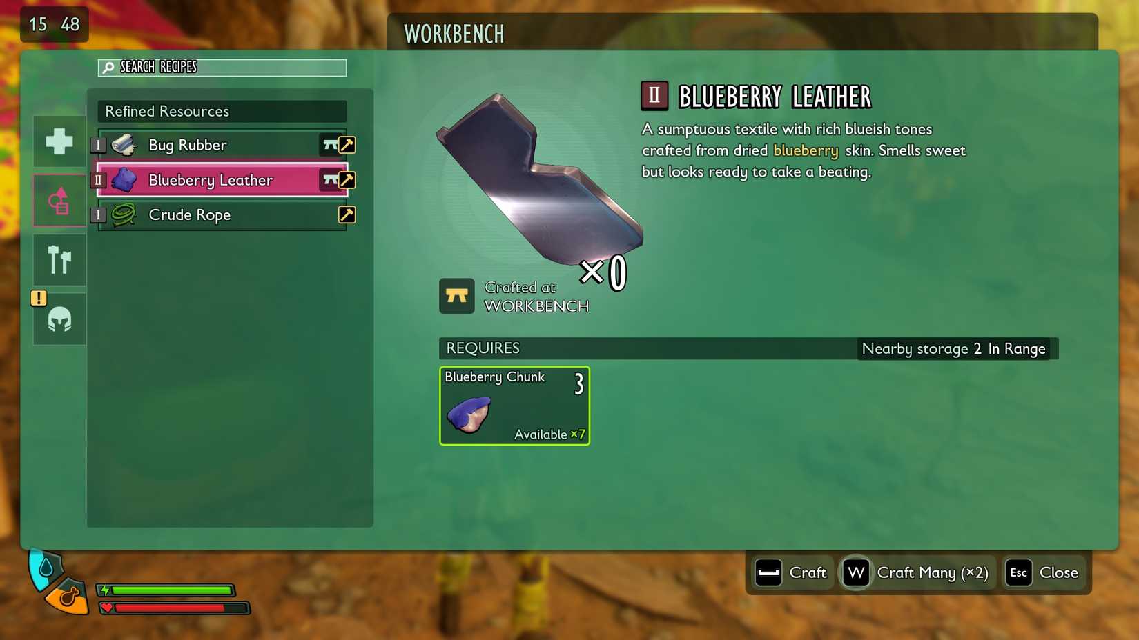Where to find blueberries for blueberry leather in Grounded 2
