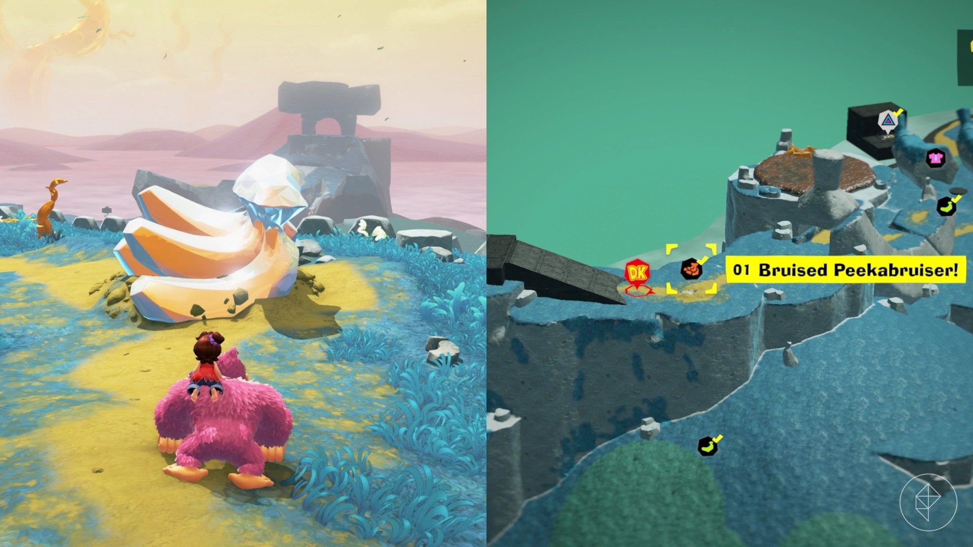 Hilltop Layer Banandium Gem locations in Donkey Kong Bananza