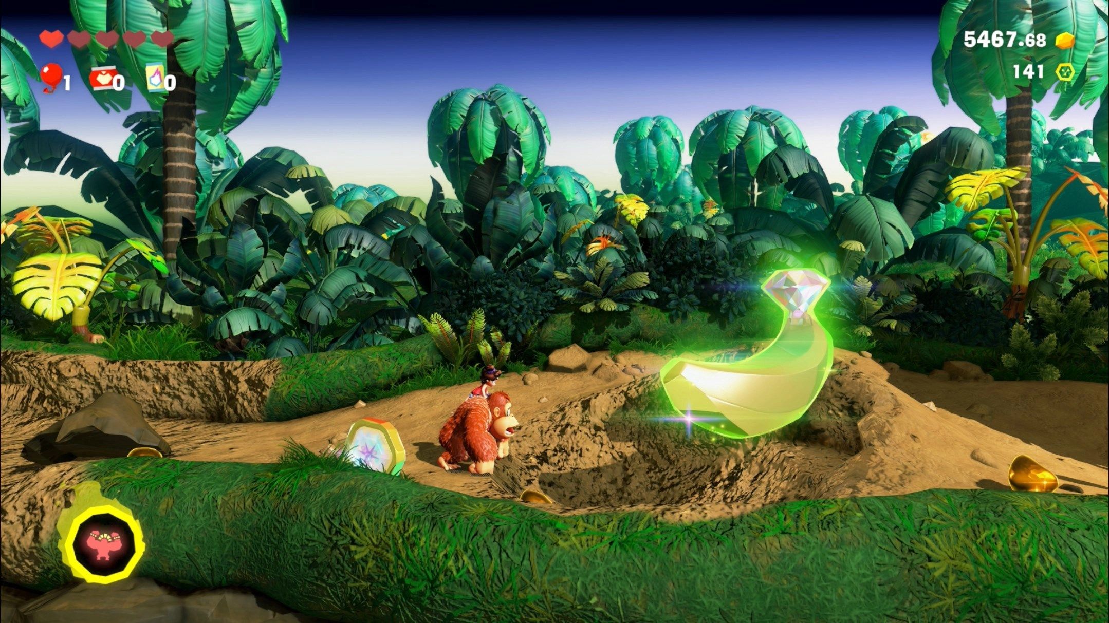 Hilltop Layer Banandium Gem locations in Donkey Kong Bananza