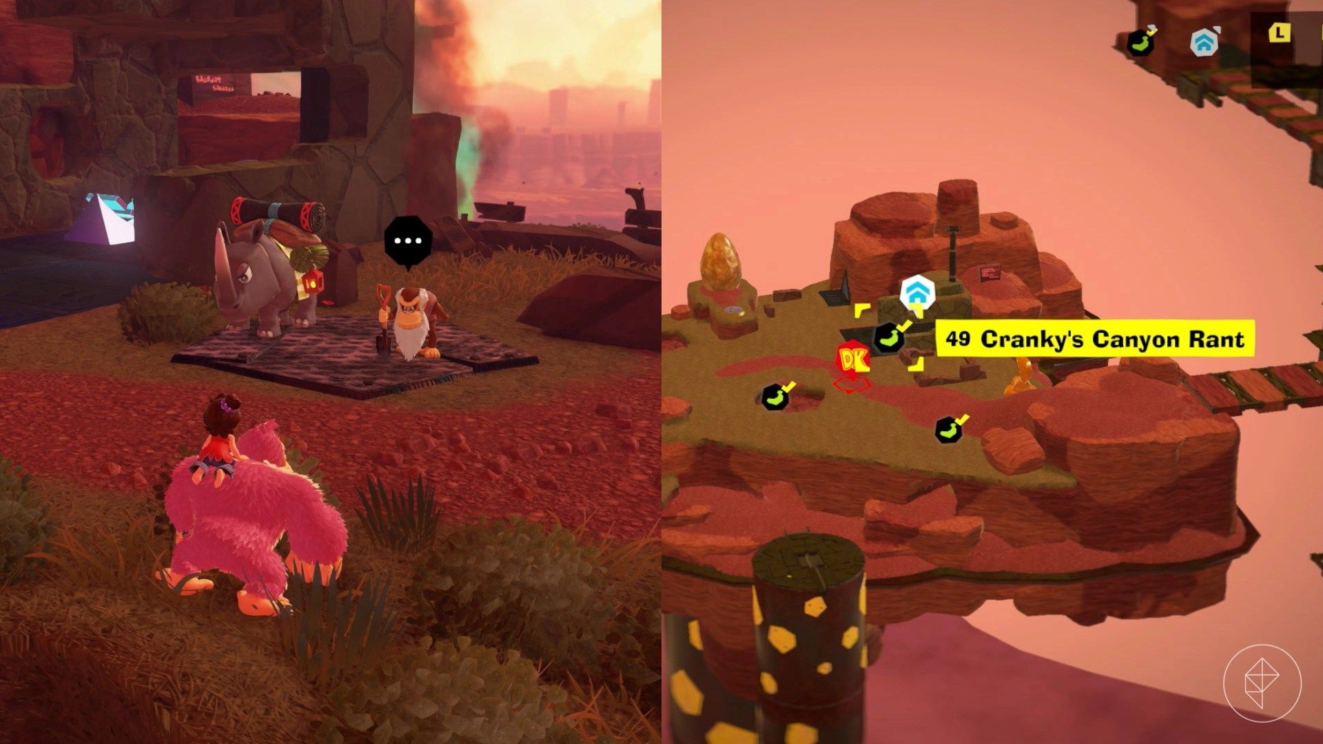 Canyon Layer Banandium Gem locations in Donkey Kong Bananza
