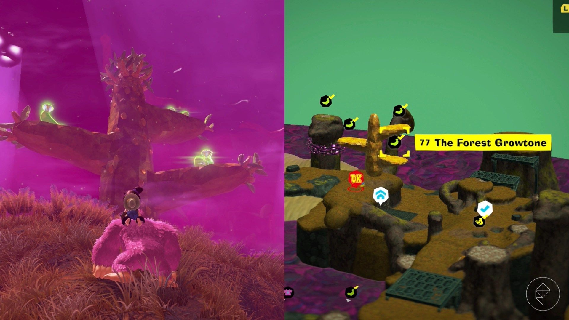 Forest Layer Banandium Gem locations in Donkey Kong Bananza