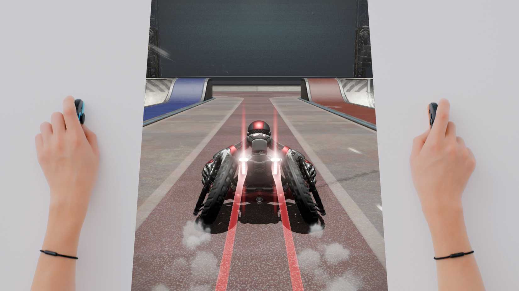 Two hands demo how mouse controls are used in Drag x Drive.