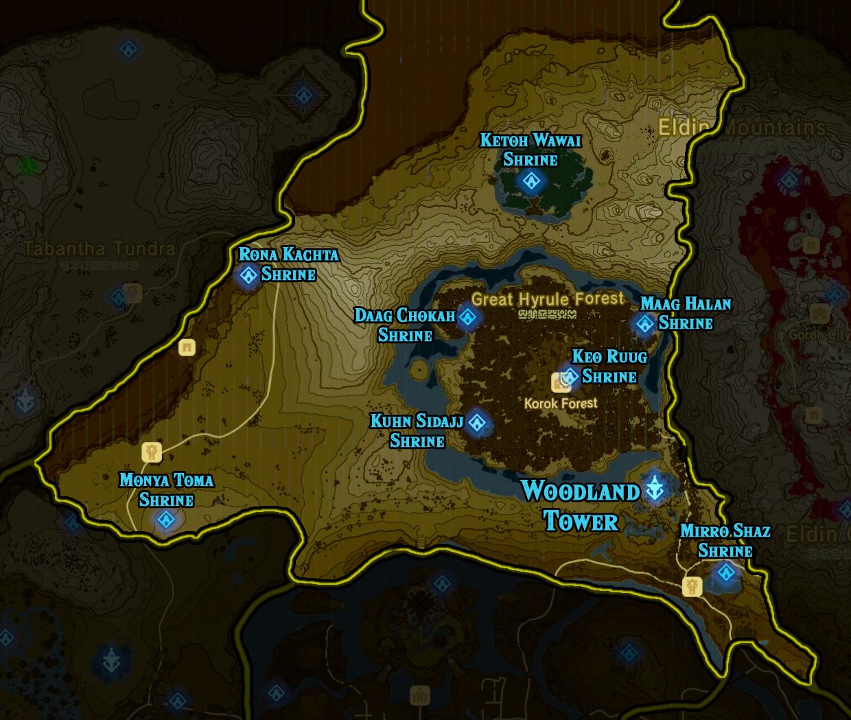 Zelda: Breath of the Wild shrine maps and locations