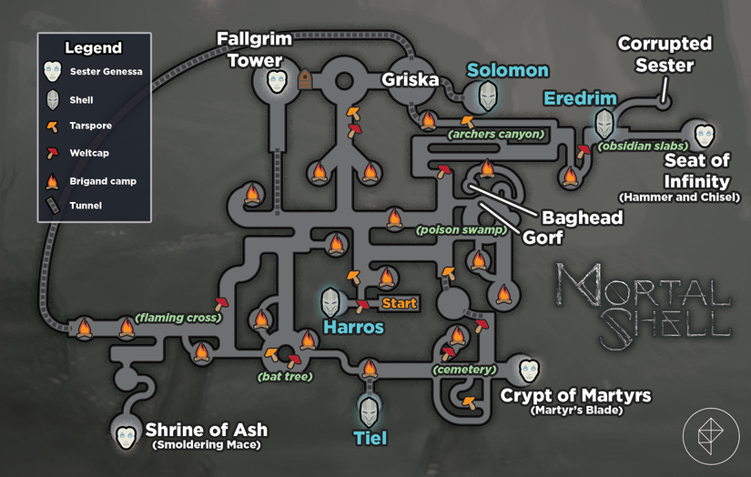 Mortal Shell map — Fallgrim and Fallgrim Outskirts