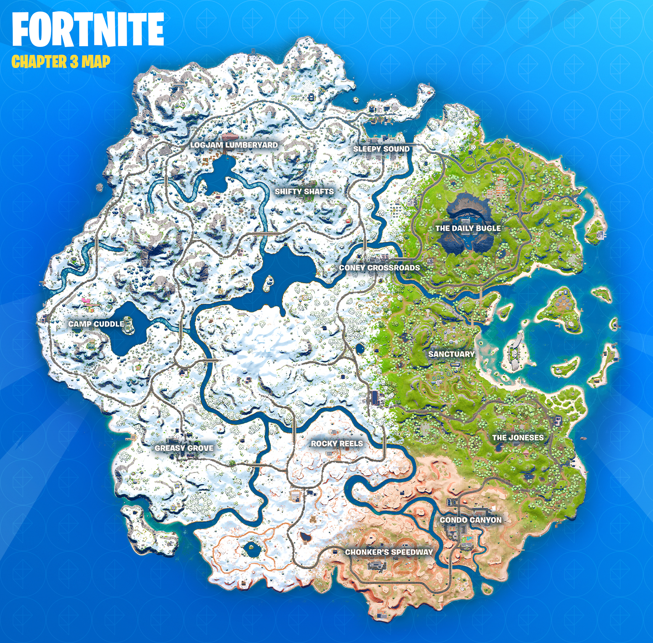 Fortnite map – Chapter 3 Season 1 Update Tilted Towers