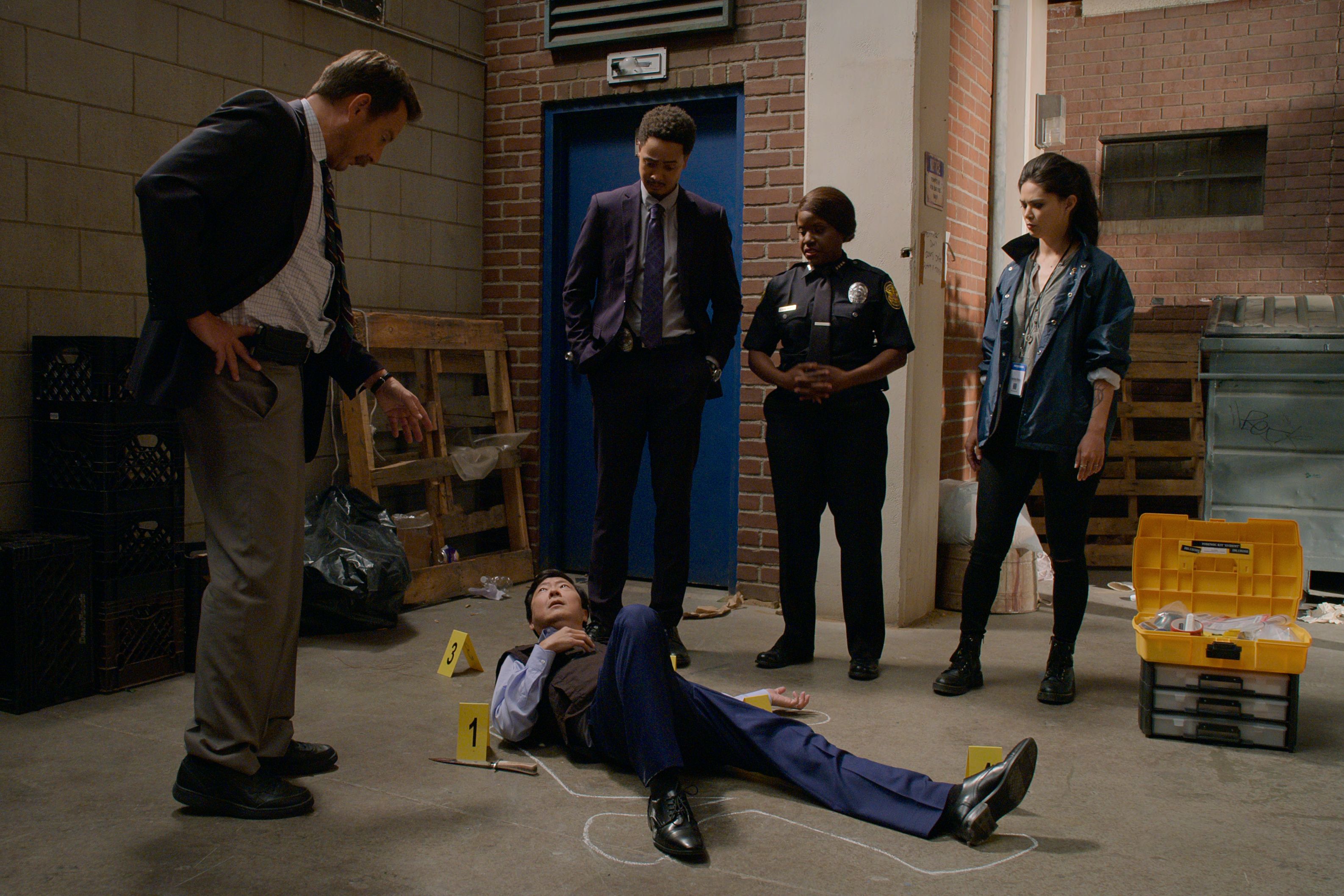 murderville episode 2 cast triplets Image 6