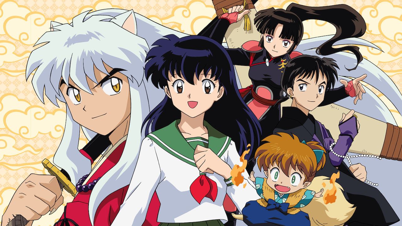 (L-R) Inuyasha, Kagome, Sango, Miroku, and Shippo from Inuyasha