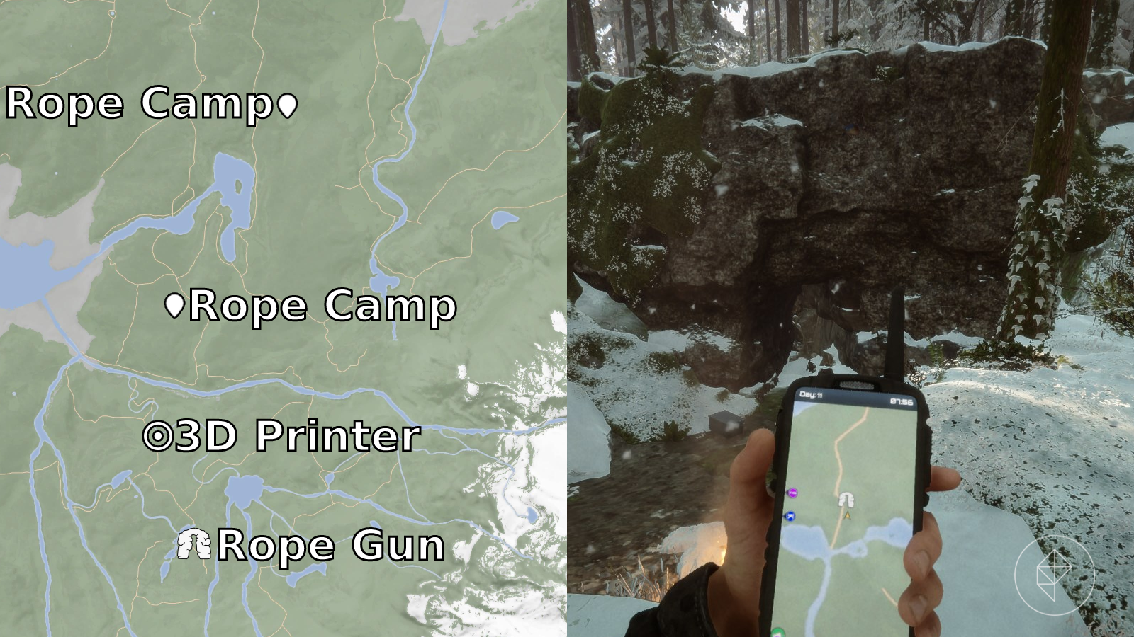 Guide Rope Cave Sons of the Forest: Rope Gun location, plus where to find rope