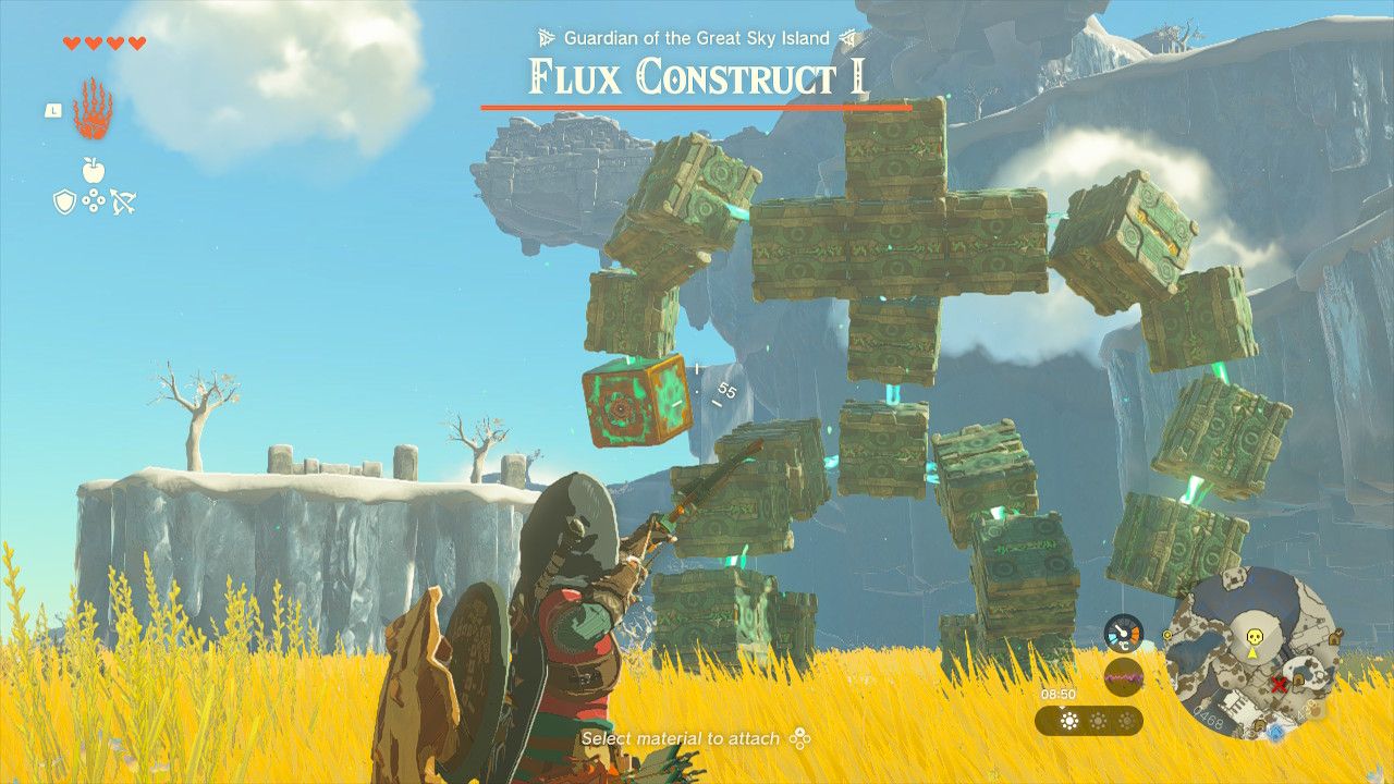 Flux Construct core uses, boss strategy in Zelda Tears of the Kingdom