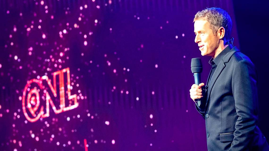 Host Geoff Keighley onstage from Gamescom Opening Night Live 2022